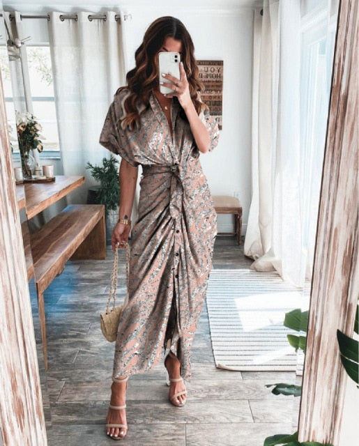 Ladies Office V Neck Party Dresses