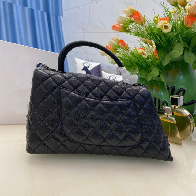 Women Leather Tote Flap Wallet Chain Genuine Handbag