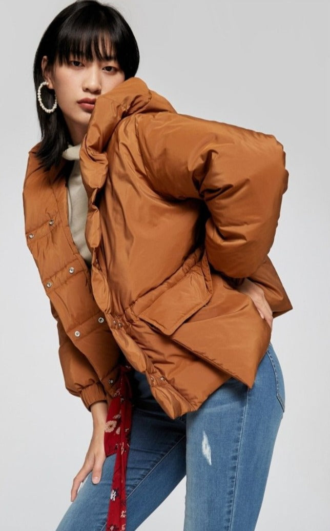 Loose Down Jacket with Big Pocket