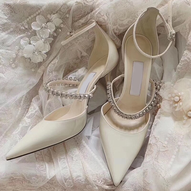 女性用ポインテッドトゥハイヒールスリングバック