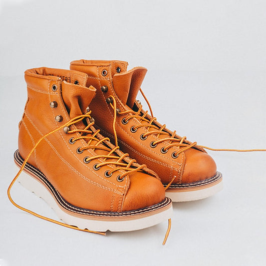 Soft Leather Boots Men Military
