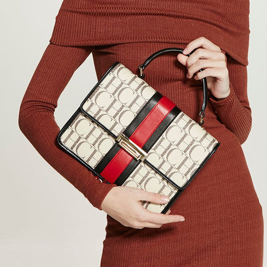 レディースハンドバッグ ベージュ 大容量