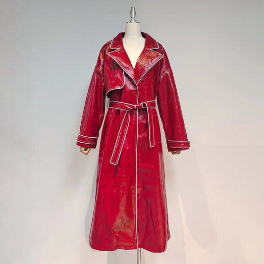 Females Lapel Long Sleeve Casual Loose Coat