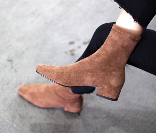 Women stretch boots casual flock