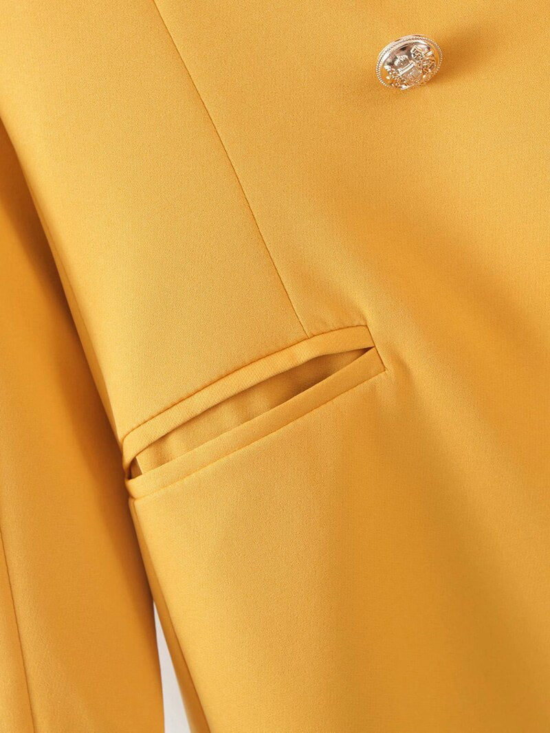 Tide Long Sleeve Double Breasted Coat