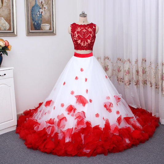 Women Handmake Flowers Ball Gowns