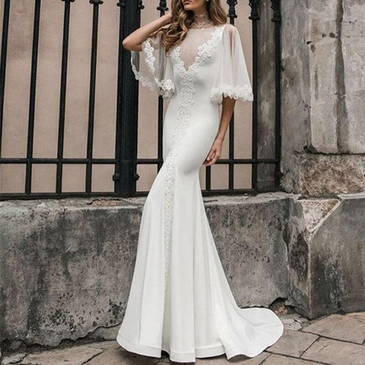 Elegant Boho Mermaid Wedding Dress