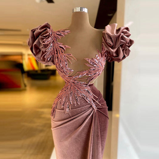 フリル マーメイド スパンコール ロング レディース プラスサイズ ページェント プロム ガウン