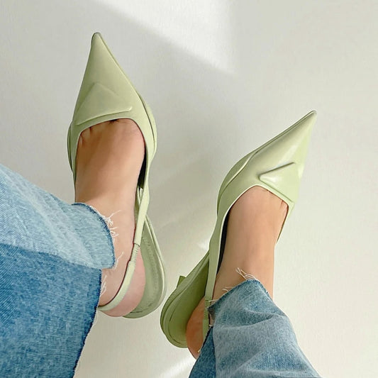 Thin Low Heel Outdoor Mules Shoes
