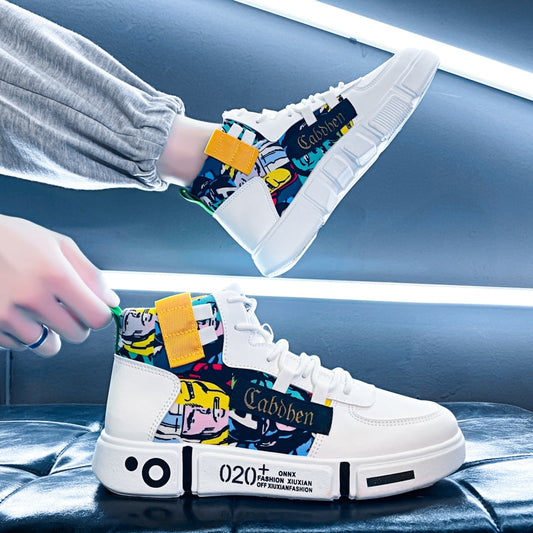 ハイトップ通気性キャンバスシューズ