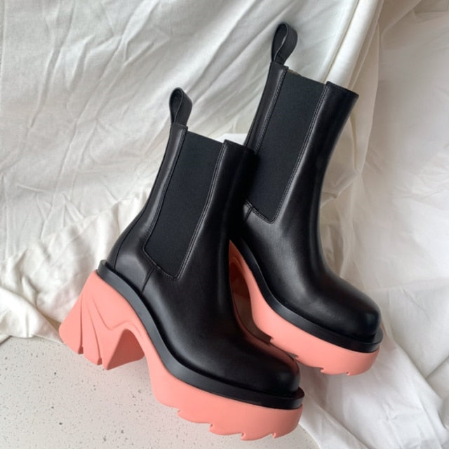 Women's Chelsea short boots thick-soled