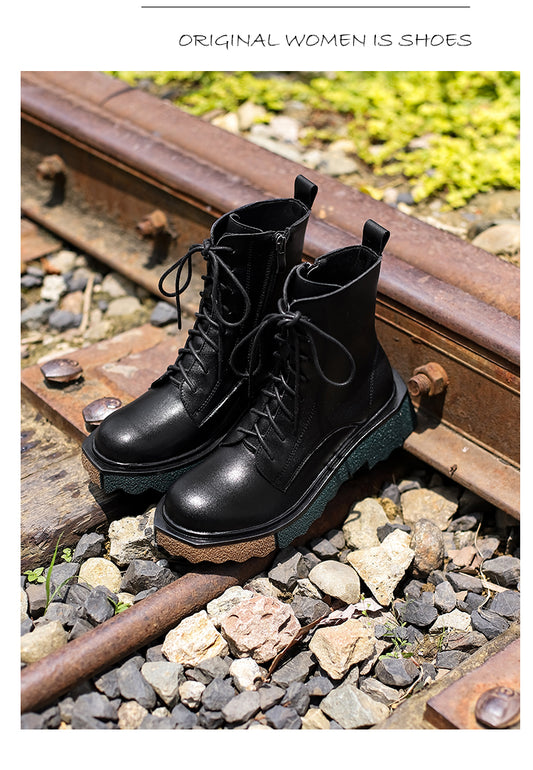 プラットフォーム モーターサイクルブーツ ストリートスタイル