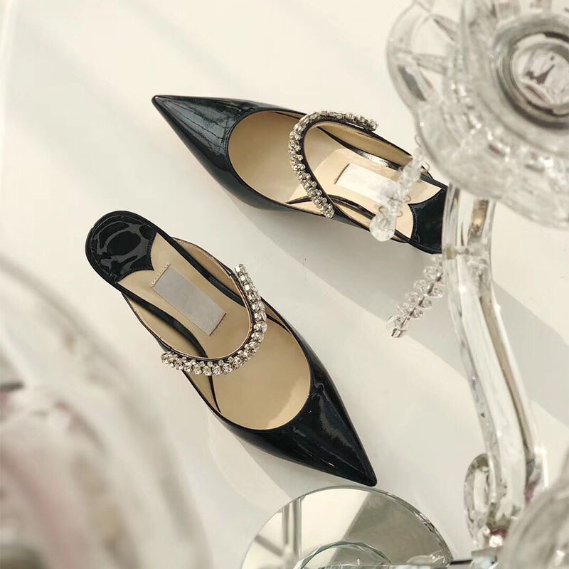 レディース パテントレザー サンダル スリッパ