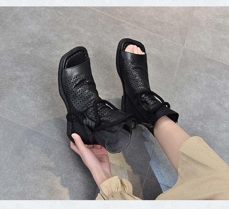 Women Sandals Flat With Genuine Leather