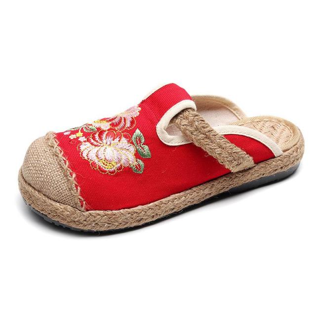 レディーススリッパ 刺繍 夏