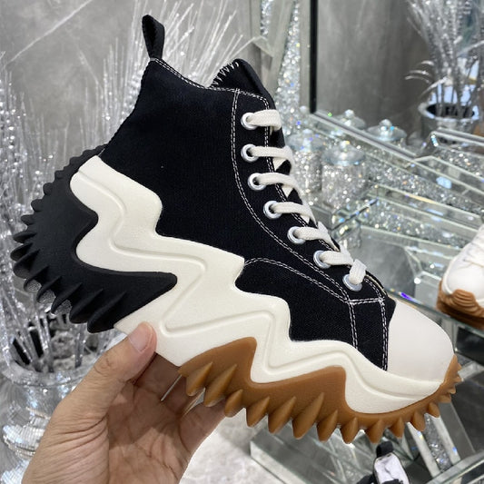 ラウンドトゥ レースアップ スニーカー レディース 通気性 カジュアルシューズ