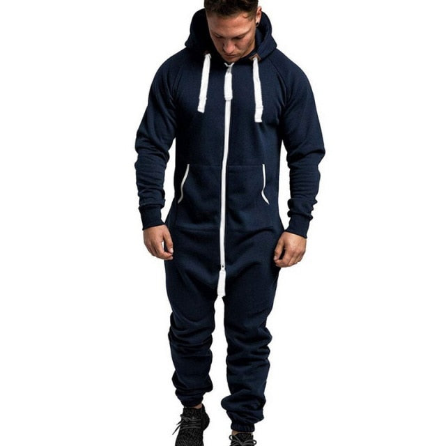 Men's Hooded Jumpsuit Casual Suits