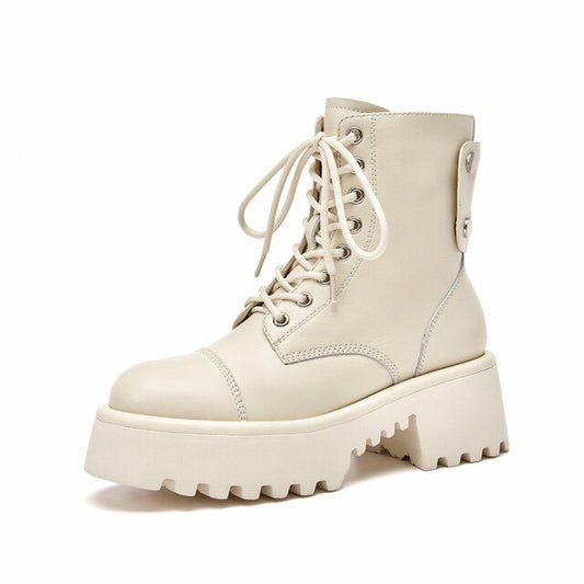 レディース 牛革 ラウンドトゥ アンクルブーツ