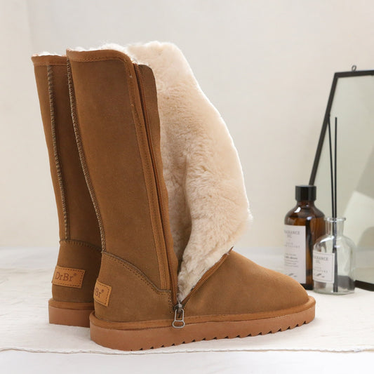 Suede Leather Women Warm Snow Boots