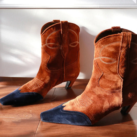 Low-heel Cowboy Western Short Boots