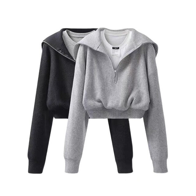 Pullover+High Waist Pants Casual Set