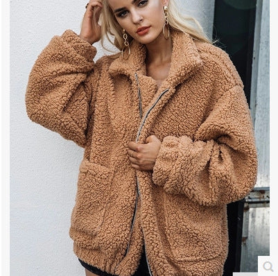 Female Overcoat Casual Teddy Outwear