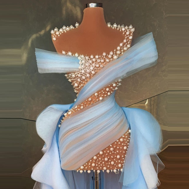 Long Train Women Colorful Pageant Prom Dressing