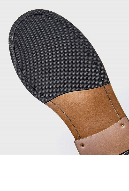 レトロなビッグラウンドトゥのメンズワークブーツ