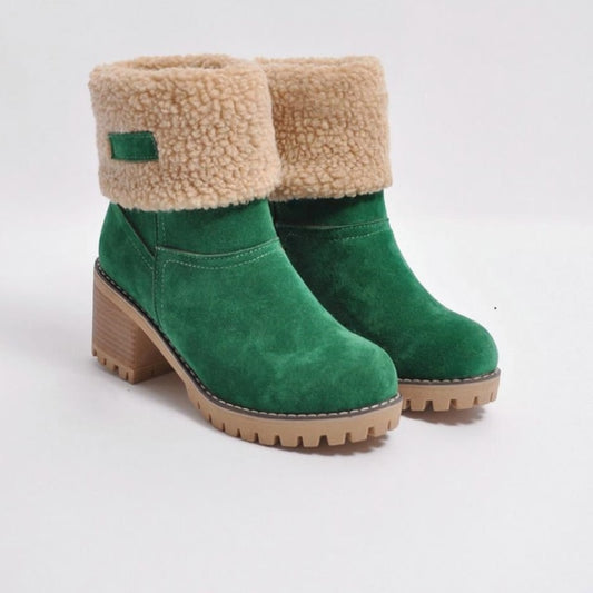 レディース 厚底 ラムベルベット ラージ コットン スノーブーツ