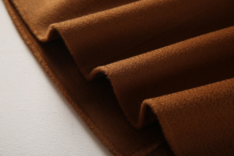 Women Belts Two Pockets Long Coat