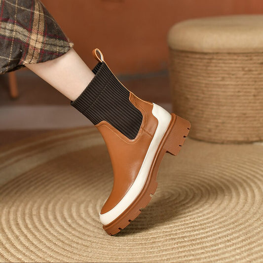 Women Square heel Ankle Martin Boot