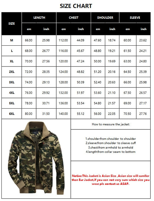 Men Cotton Camouflage Military Jacket