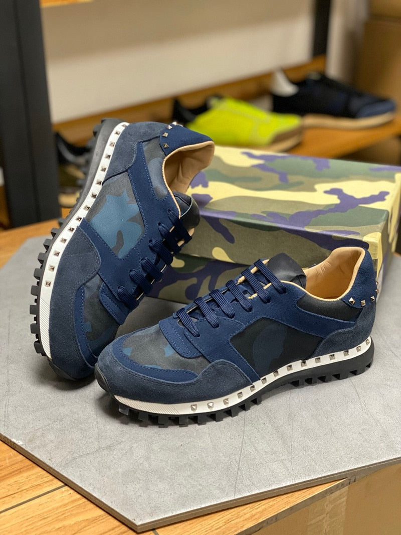 メンズカジュアルフィットネスレザー快適シューズ