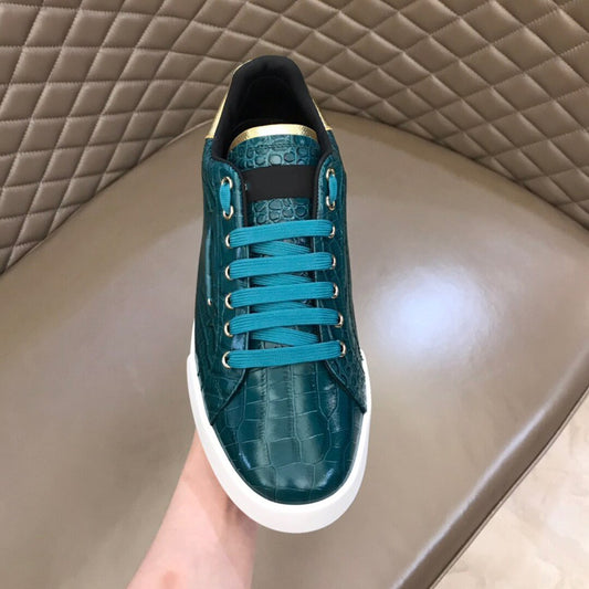 クロコダイル柄レザーカジュアルスポーツスケートボードシューズ