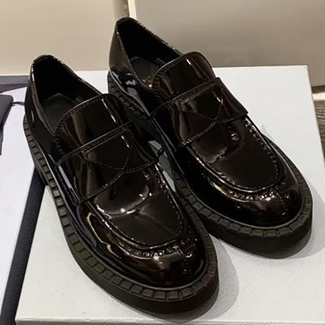 メンズ厚底オープンエッジビーズレザーシューズ