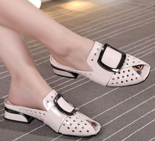 Slippers Shoes Women Low Heels Large Size