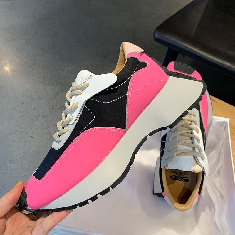 Thick Sole Casual Daddy Shoes Mixcolor