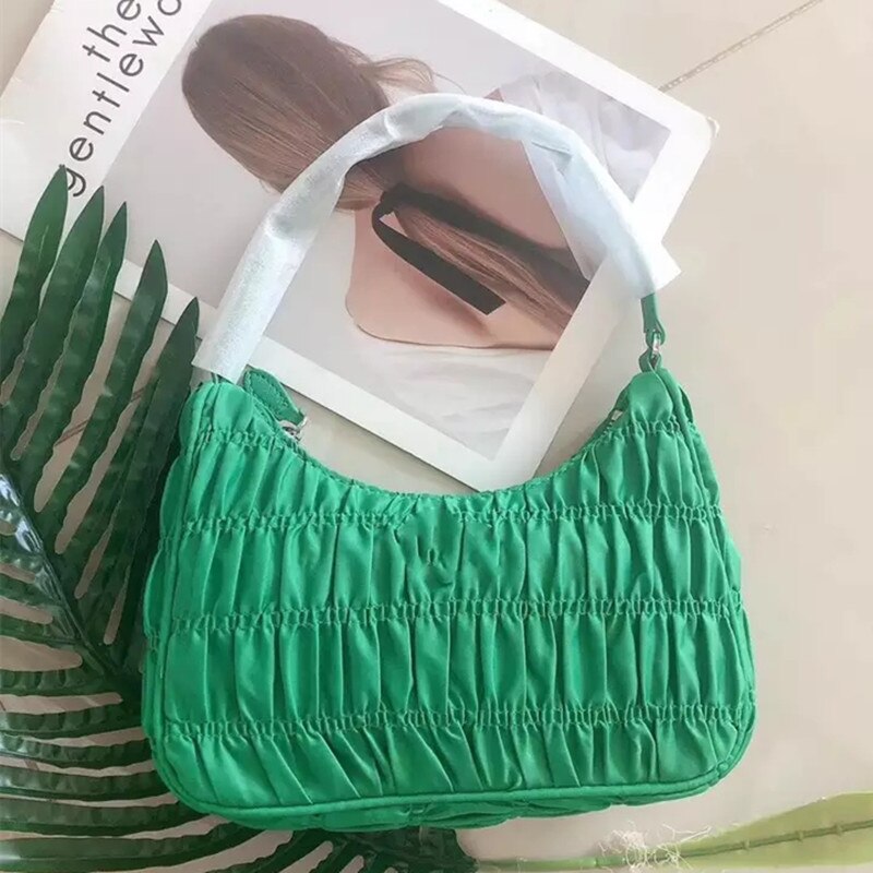 レディース ホーボー プリーツバッグ キャンディカラー