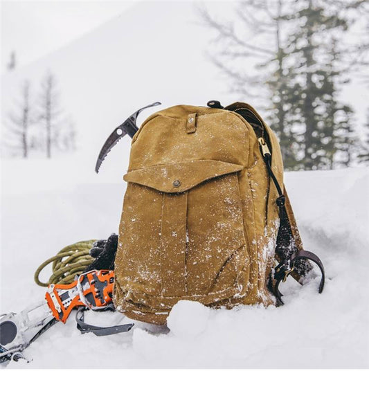 防水ヘビーワックスキャンバスバックパック