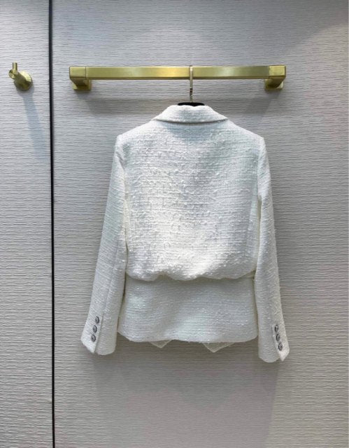 retro fashion Rose tweed profile lapel pocket jackets