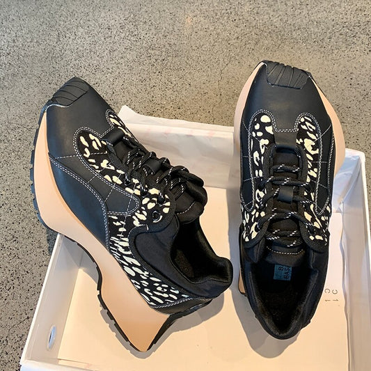 Flat Platform Patchwork Sneakers Outdoor Walk Tennis Shoes