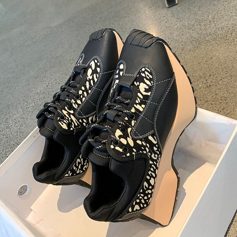 Flat Platform Patchwork Sneakers Outdoor Walk Tennis Shoes