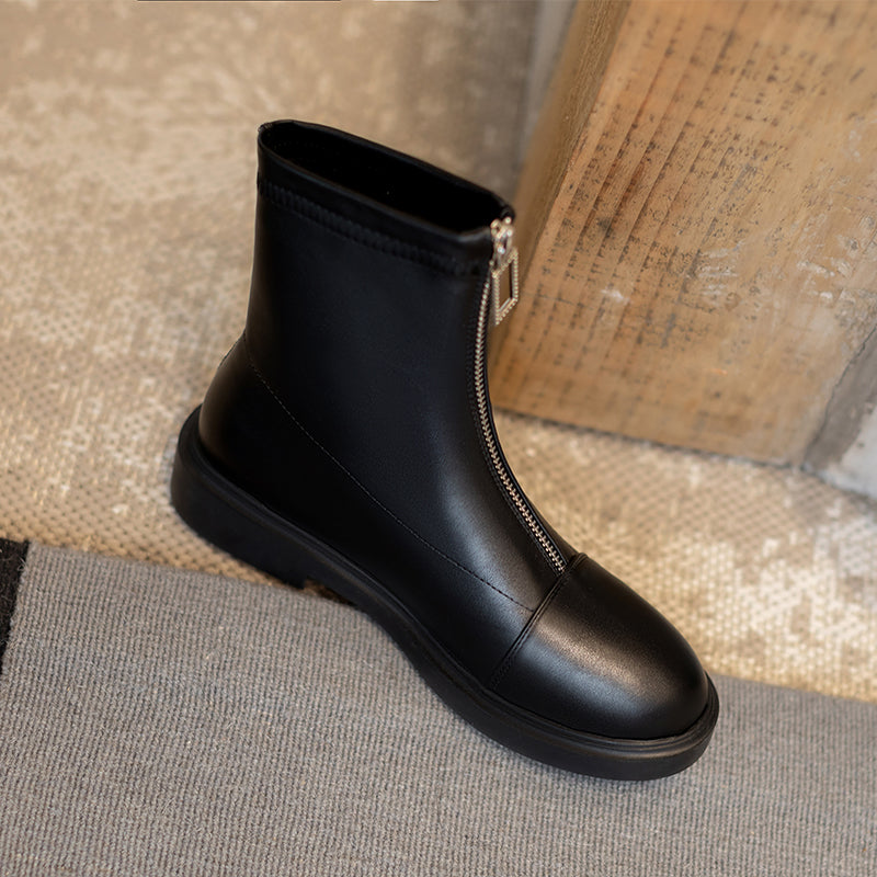 White Black Winter Autumn Ankle Booties Women