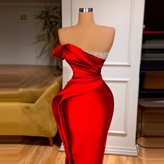 Elegant Red Mermaid Evening Dress