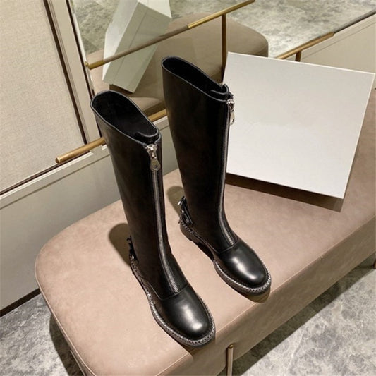 レディース ローヒール バックル パッチワーク パンク クール モーターサイクルブーツ