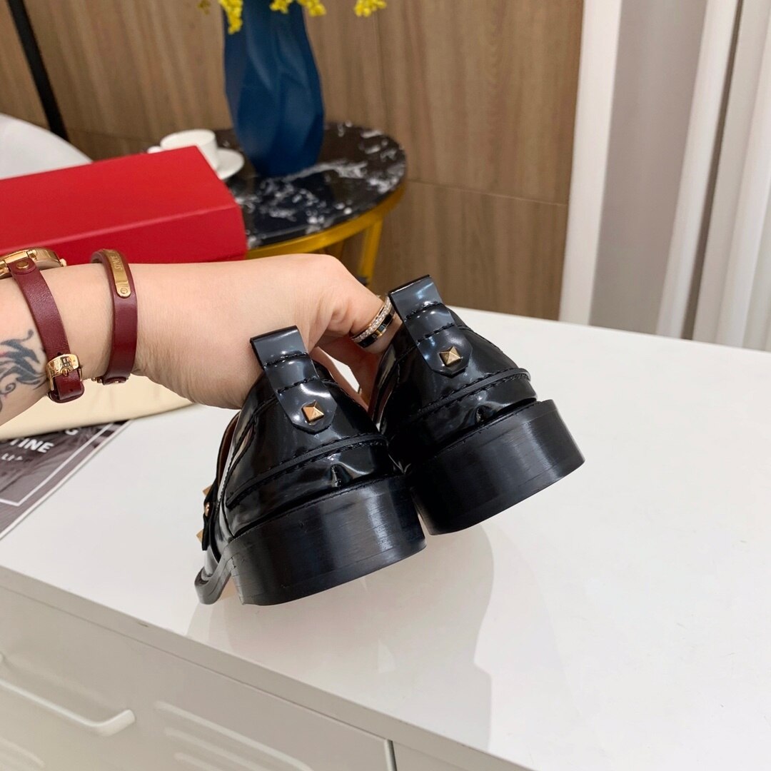 レディースシューズ 本革 プラットフォーム ローファー