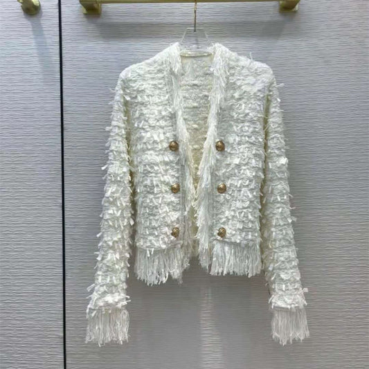 Women's O-neck Tassels Knitted Jackets