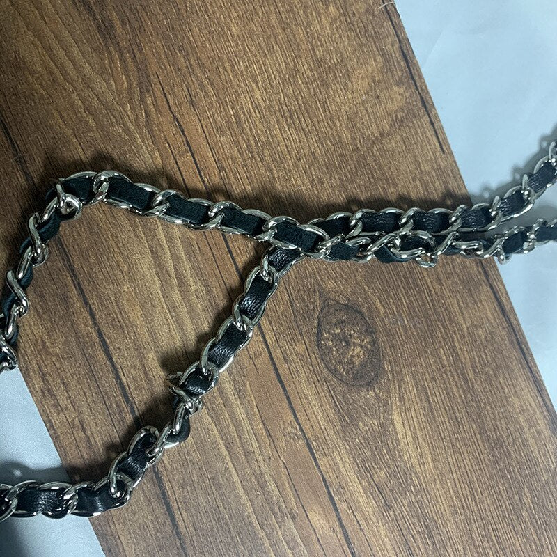 Women's Chic Genuine Leather Pockets A-line Skirt