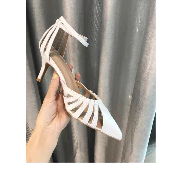 Pointed Toe Women Sandals Mixed Colors Buckle Strap