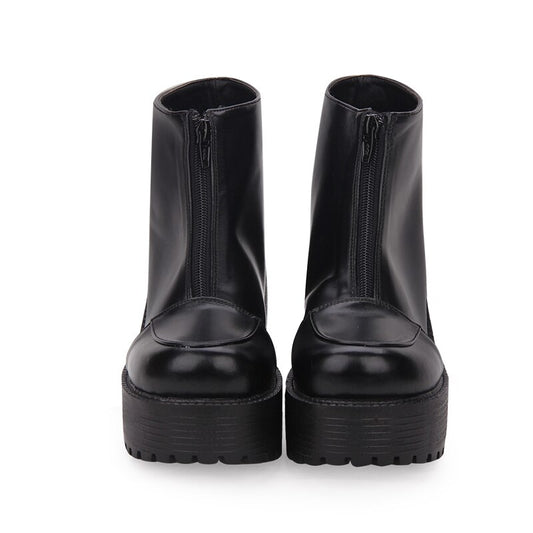 woman high heels wedges punk ankle Boots